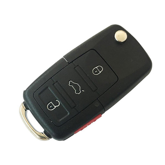 A black compartment car key with a gold accent, featuring a hidden compartment to store small items.